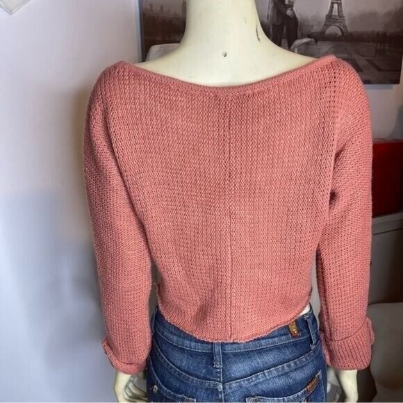 MAK Pink Crop Top Knit Sweater Size S - Picture 3 of 8
